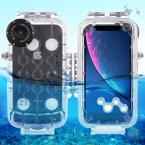 

PULUZ 40m/130ft Waterproof Diving Housing Photo Video Taking Underwater Cover Case for iPhone XR(Transparent)