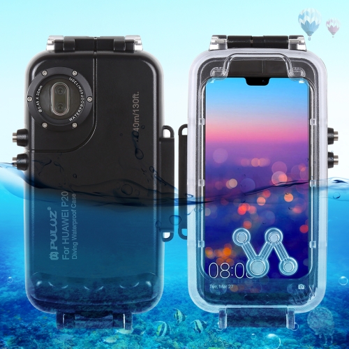 

PULUZ 40m/130ft Waterproof Diving Housing Photo Video Taking Underwater Cover Case for Huawei P20(Black)