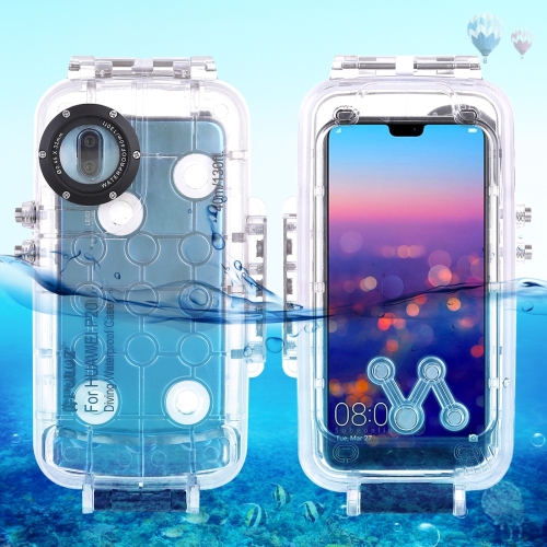 

PULUZ 40m/130ft Waterproof Diving Housing Photo Video Taking Underwater Cover Case for Huawei P20(Transparent)