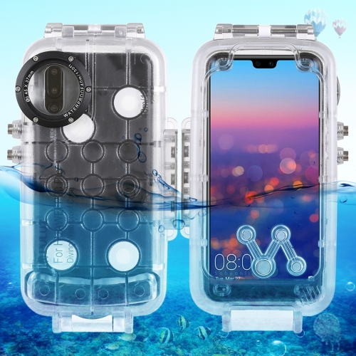 

PULUZ 40m/130ft Waterproof Diving Housing Photo Video Taking Underwater Cover Case for Huawei P20 Pro(Transparent)