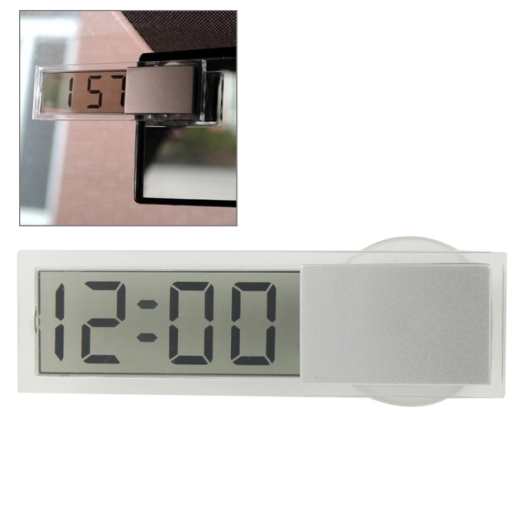 

K-033 Mini Car Electronic Auto Clock Digital Transparent LCD Display with Sucker