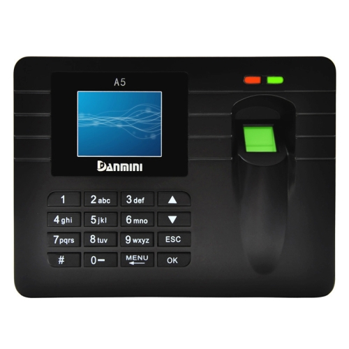 

A5 2.4 inch Color TFT Screen Biometric Fingerprint Time Attendance, USB Communication Office Time Attendance Clock(Black)