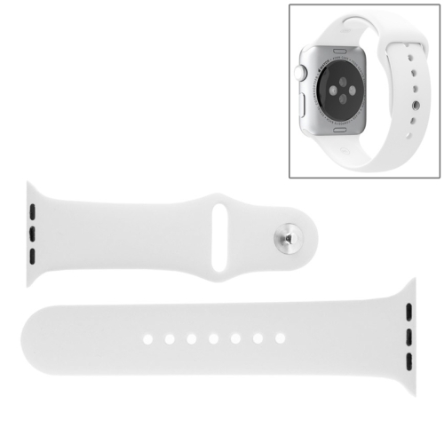 

For Apple Watch Sport 38mm High-performance Rubber Sport Watchband with Pin-and-tuck Closure(White)