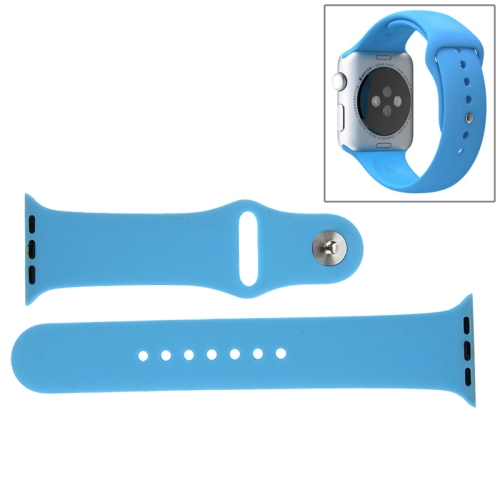 

For Apple Watch Sport 42mm High-performance Longer Rubber Sport Watchband with Pin-and-tuck Closure(Blue)