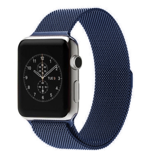 For Apple Watch 38mm Milanese Loop Magnetic Stainless Steel Watchband(Blue)