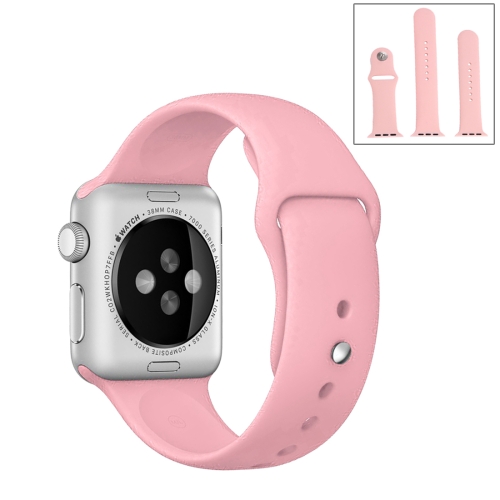 

For Apple Watch Sport 38mm High-performance Ordinary & Longer Rubber Sport Watchband with Pin-and-tuck Closure(Pink)