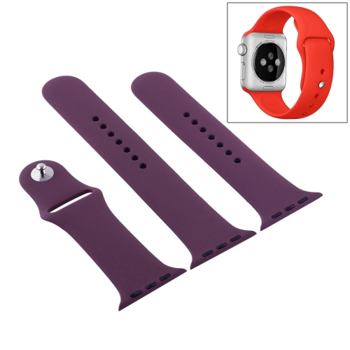 

For Apple Watch Series 7 45mm / 6 & SE & 5 & 4 44mm / 3 & 2 & 1 42mm High-performance Ordinary & Longer Rubber Sport Watchband with Pin-and-tuck Closure(Cherries)