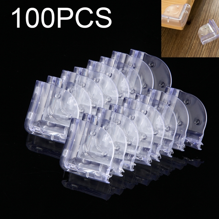 

100 PCS Baby Desk Corner Safety Cover Pad Smile Pattern Children Table Anti-collision Protector Cushion with Double-sided Adhesive