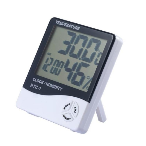 

3.8 inch LCD Digital Temperature & Humidity Meter with Clock / Calendar (HTC-2)(White)