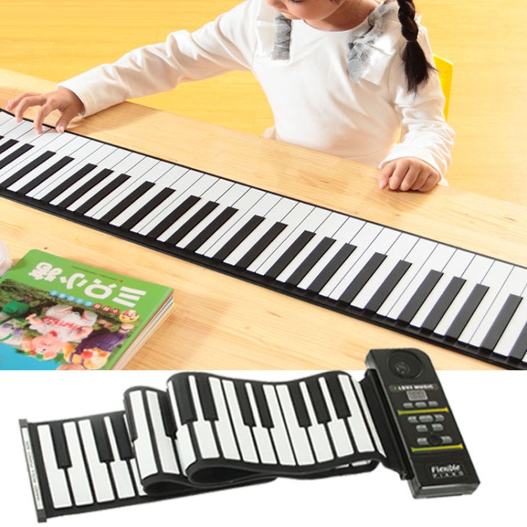 

88 Keys Portable MIDI Silicone Flexible Roll Up Piano, Keyboard: 133 x 14.2 x 0.6cm
