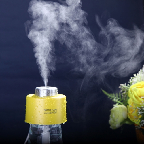 

USB Bottle Caps Aroma Diffuser Mist Maker Air Humidifier(Yellow)