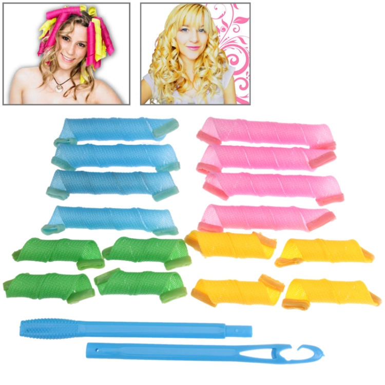 

16 x Magic Leverage Circle Hair Styling Roller Curler(Green)