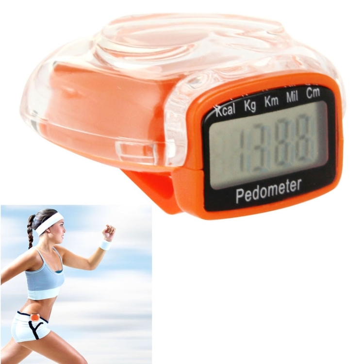 

3D Heart Style Crystal Cover Digital Pedometer, Step Counter / Distance Travelled / Calorie Calculator(Orange)