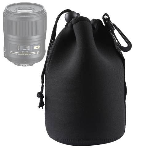 

Neoprene SLR Camera Lens Carrying Bag Pouch Bag with Carabiner, Size: 10x18cm(Black)