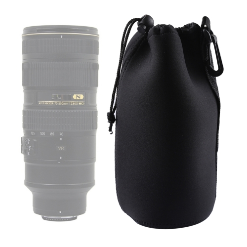 

Neoprene SLR Camera Lens Carrying Bag Pouch Bag with Carabiner, Size: 10x22cm(Black)