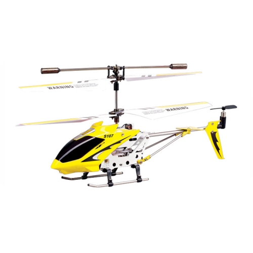 yellow remote control helicopter