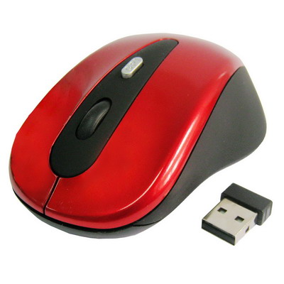 

2.4GHz Wireless Optical Mouse with USB Receiver, Plug and Play, Working Distance up to 10 Meters (Red + Black)