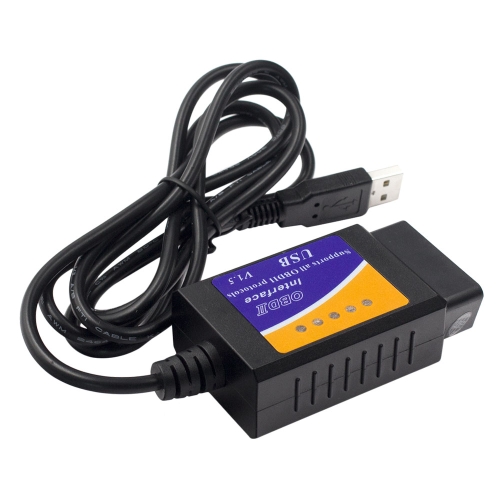 

USB ELM327 OBDII Car Diagnostics Tool for Notebook / PC(Black)