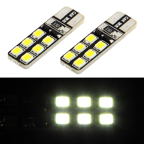 

1 Pair T10 White 12 LED 2835 SMD CANBUS Car Signal Light Bulb