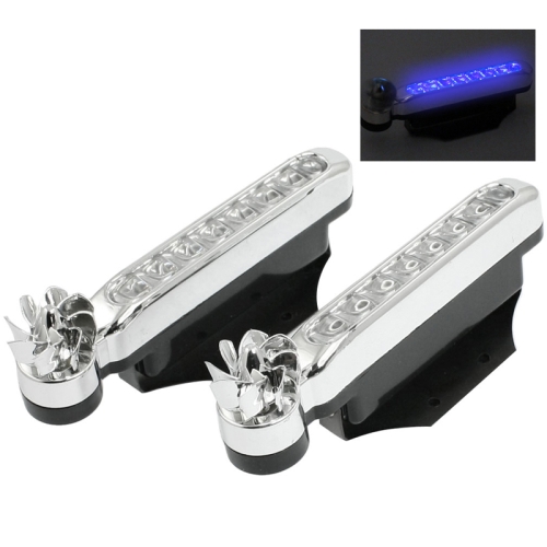 

2 PCS 8 Blue LED Bulbs Wind Powered Decorative Car Lights