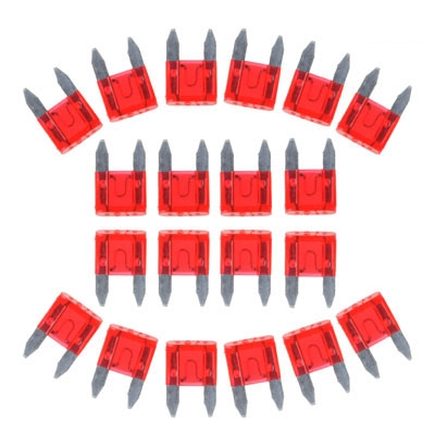 

100 PCS Auto Mini Blade Fuse, DC 12V 10A(Red)
