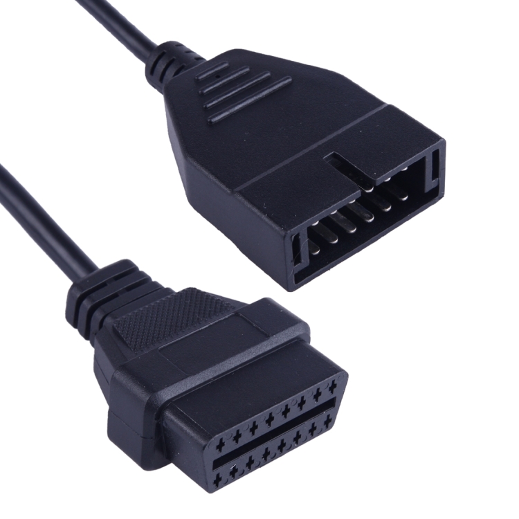 

12 Pin to 16 Pin OBDII Diagnostic Cable for General Motors, Full Length: 19cm(Black)