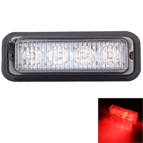 

12W 720LM 635nm 4-LED Red Light Wired Car Flashing Warning Signal Lamp, DC12-24V, Wire Length: 95cm