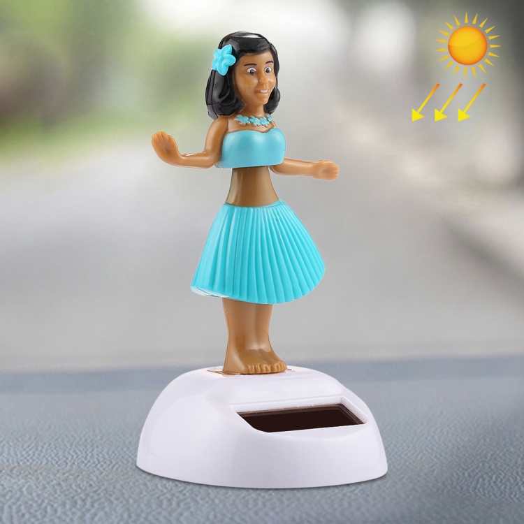 

Solar Powered Bobble Head Dancing Toy Car Decoration Ornament Cute Hula Princess(Blue)