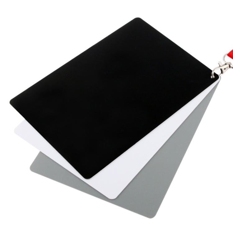 

3 in 1 Black White Gray Balance Card / Digital Gray Card with Strap, Works with Any Digital Camera, File Form: RAW and JPEG