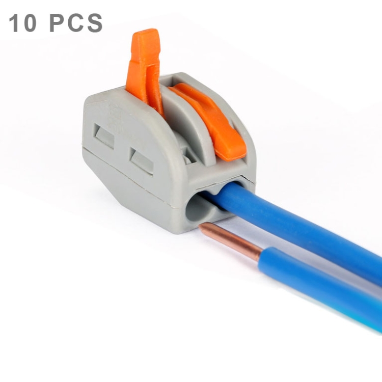 

10 PCS Universal Compact 2 Pin Push Clamp Solderless Wire Connector