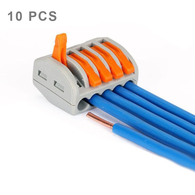 

10 PCS Universal Compact 5 Pin Push Clamp Solderless Wire Connector