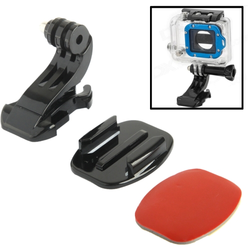

ST-57 J-Hook Buckle Mount + 3M Sticker + Flat Surface for GoPro NEW HERO /HERO6 /5 /5 Session /4 Session /4 /3+ /3 /2 /1, Xiaoyi and Other Action Cameras