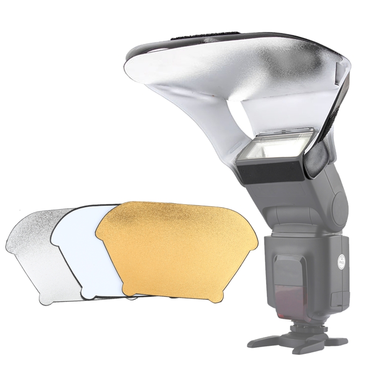 CAOMING Universal FB-10X Camera Top Flash Light Speedlite Bounce Focus Flash Diffuser with 3 PCS Removable Color Light Reflector Durable