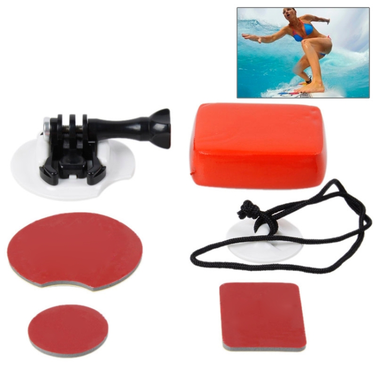 Black 3//2 1 Color : White Electronics Accessory Kits 10 Items Board Mount Surf Snowboard Wakeboard Set for GoPro Hero 4//3+