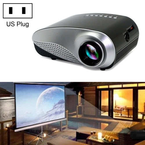 

1080P HD Mini LED Projector for Home Multimedia Cinema, Support AV / TV / VGA / USB / HDMI / SD, US Plug(Black)