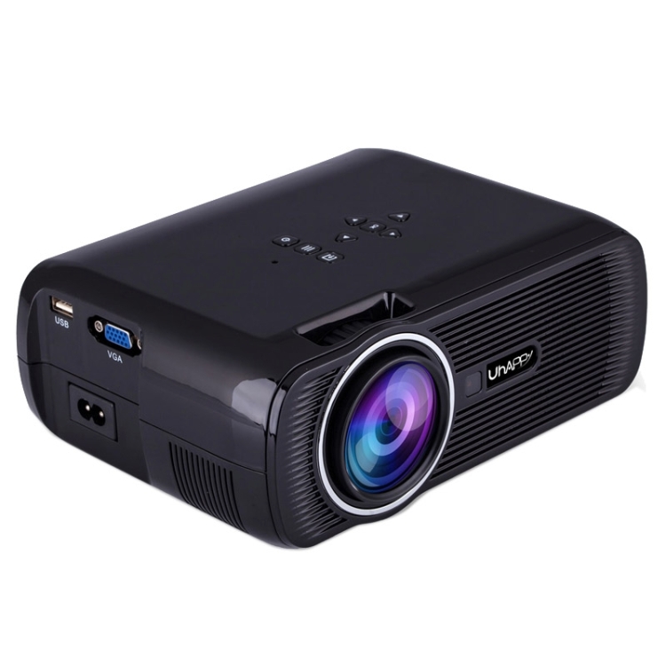 

Uhappy U80 Portable Home Theater 1080P LED HD Mini Digital Projector, Support HDMI, VGA, USB(Black)