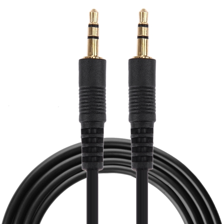 

1.5m 3.5mm Male to 3.5mm Male Plug Stereo Audio Aux Cable (Black + Gold Plated Connector)