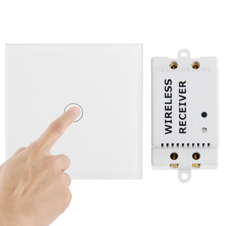 

1 Way Wireless Remote Control Light Touch Switch, Spectrum: 433.92MHz, Remote Control Distance: 30m(White)