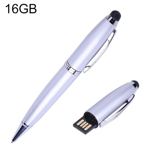 

2 in 1 Pen Style USB Flash Disk, Silver (16GB)