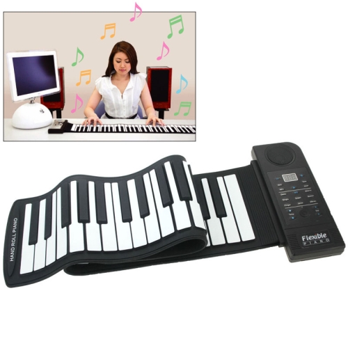 

61 Keys Portable MIDI Silicone Flexible Roll Up Piano, Keyboard: 90 x 7 x 0.6cm