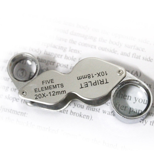 

10X - 20X Portable & Rotatable Handheld Jewelry Loupe Magnifier Reading Magnifier (MG22181)(Silver)