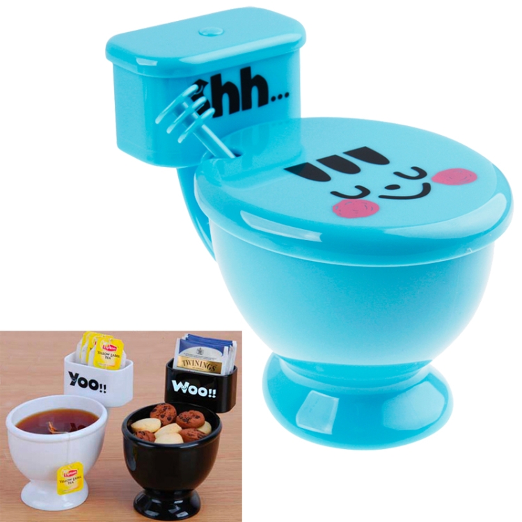 SUNSKY Best Gifts 300ML Funny Cute Toilet Cup with Spoon Novelty Plastic Mug (Blue)