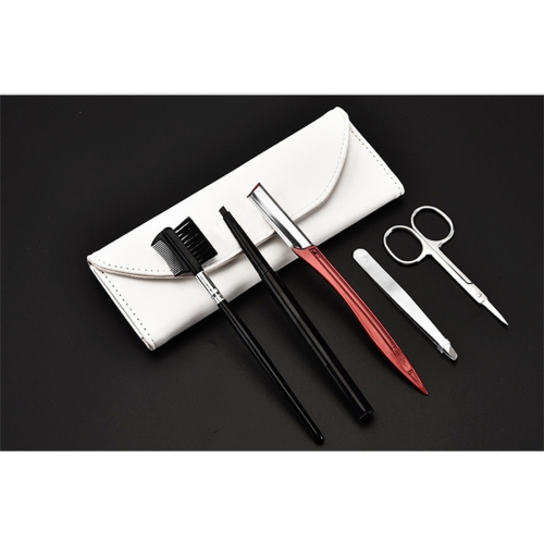 

Portable Stainless Steel Beauty Makeup Tools (Eyebrow Comb + Eyebrow Scissors + Eyebrow Knife + Eyebrow Clip + Eyebrow Brush) Kit