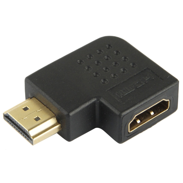 

Gold Plated HDMI 19 Pin Male to HDMI 19 Pin Female Adapter with 90 Degree Angle(Black)