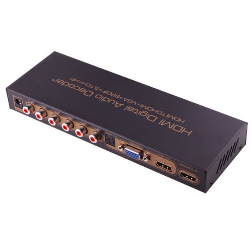 

NEWKENG 51S HDMI to HDMI/VGA/SPDIF/5.1CH/HP Digital Audio Decoder(Black)