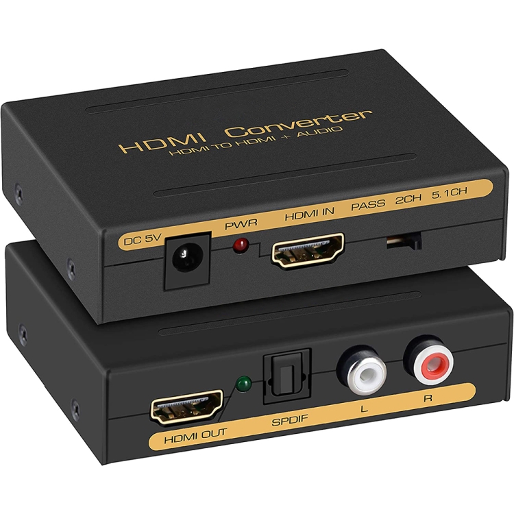 

HDMI to HDMI + Audio (SPDIF + R/L) Converter (EU Plug)(Black)