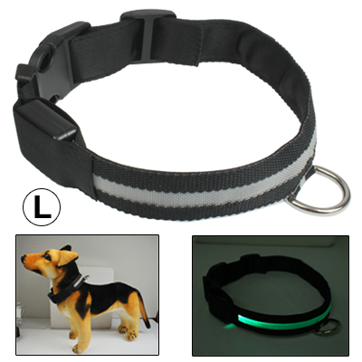 

Adjustable 3-Mode LED Flashing Dog Collar, Size: L