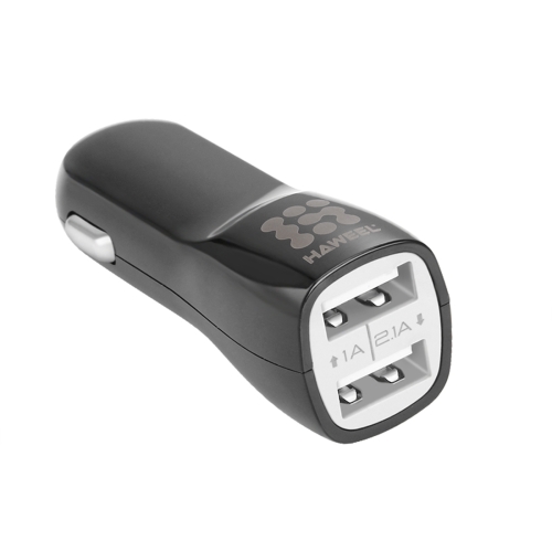 

[US Stock] HAWEEL High Quality 2.1A + 1A Dual USB Ports Car Charger(Black)