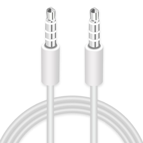 AUX Cable, 3.5mm Male Mini Plug Stereo Audio Cable for iPhone / iPad / iPod / MP3 , Length: 1m(White)