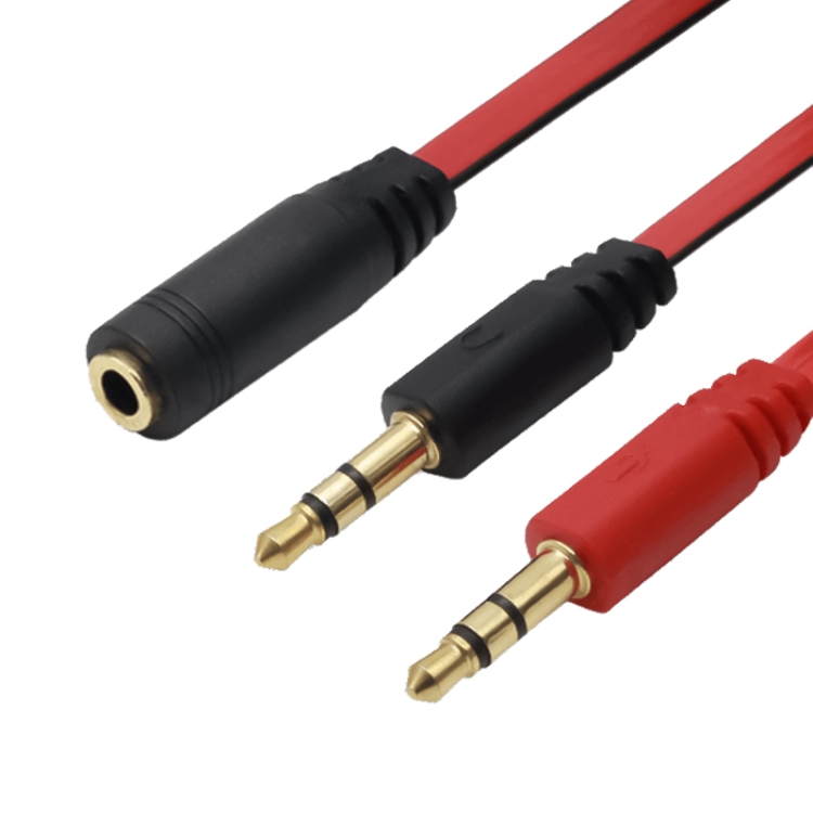 

Noodle Style 3.5mm Jack Microphone + Earphone Cable for PC / Laptop, Length: 22cm
